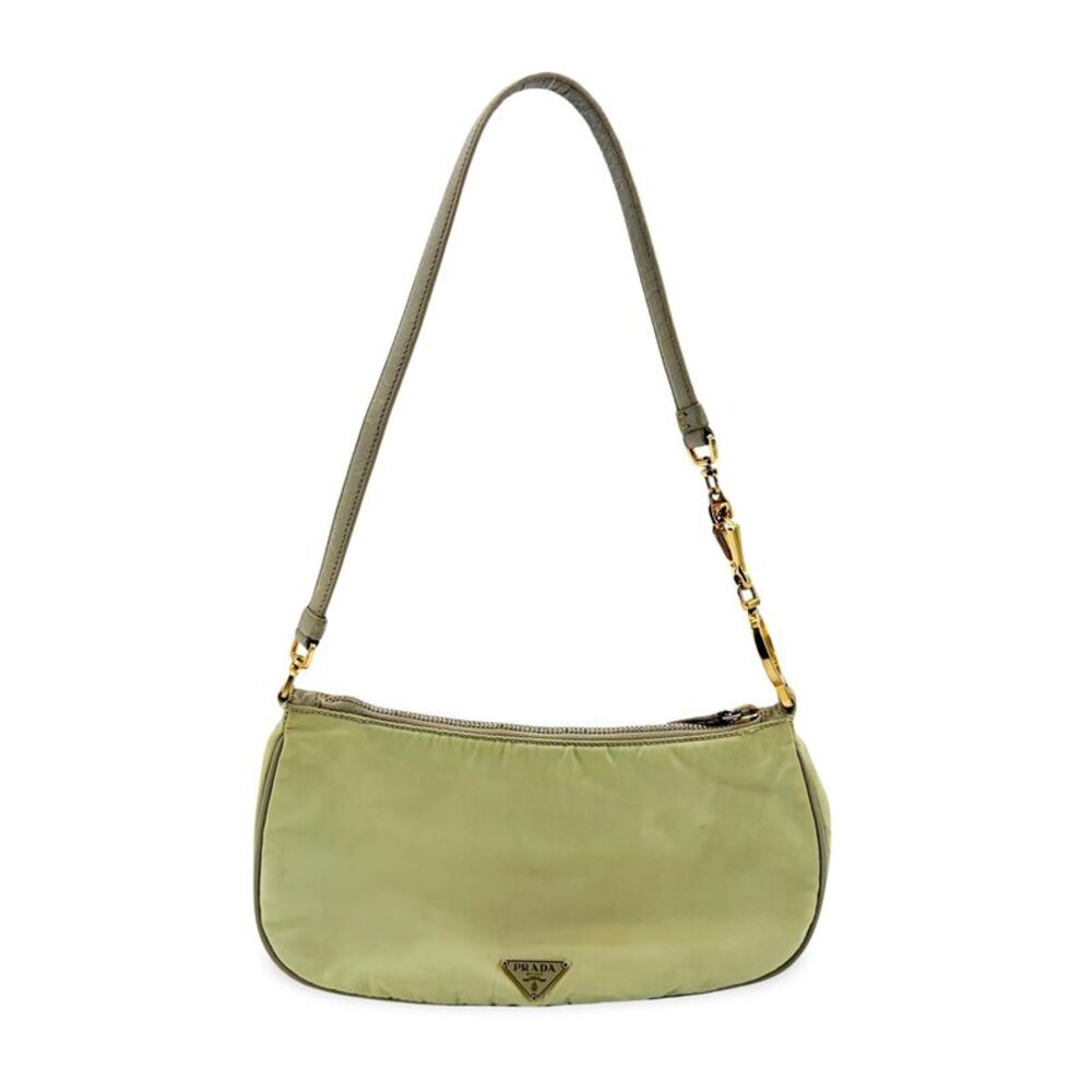 Prada Vintage Nylon Mini Shoulder Bag Light Green